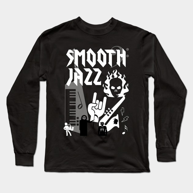Funny Jazz Music Long Sleeve T-Shirt by Digital GraphX